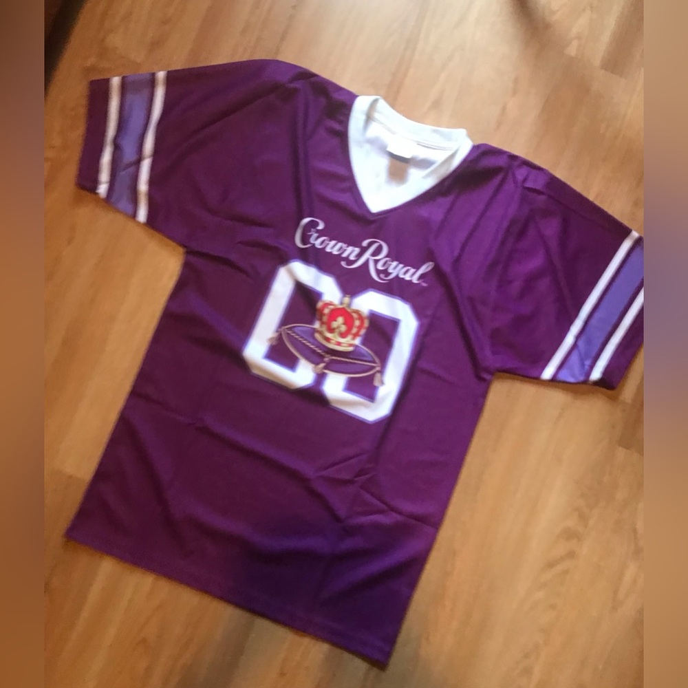 Crown Royal BRAND NEW Purple Football Jersey Sz L Whiskey NWT Logo
